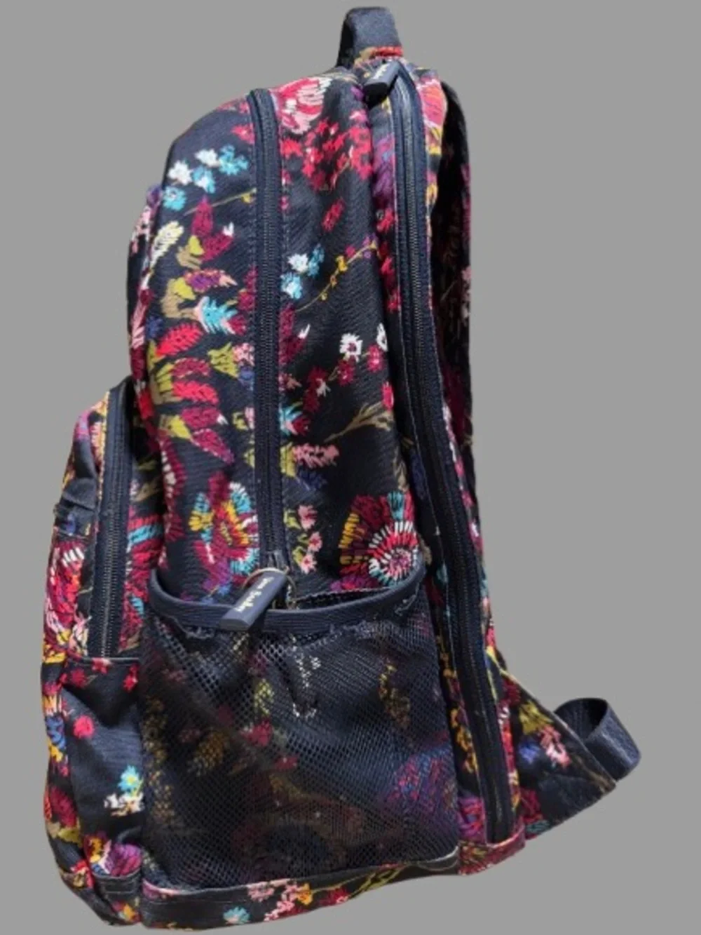 Vera Bradley Essential Backpack in the Midnight Wildflowers pattern